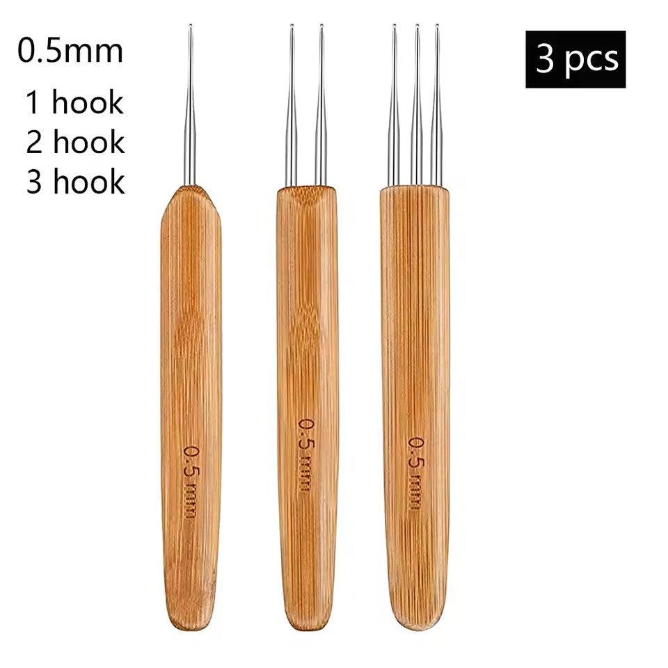 Crochet Hook Tool Kit Braid Hair Dreadlocks 3 or 5 PCS Dreadlock or Braid Needle Weaving Crochet DIY Hair Weaving Tool Braid Craft Knit