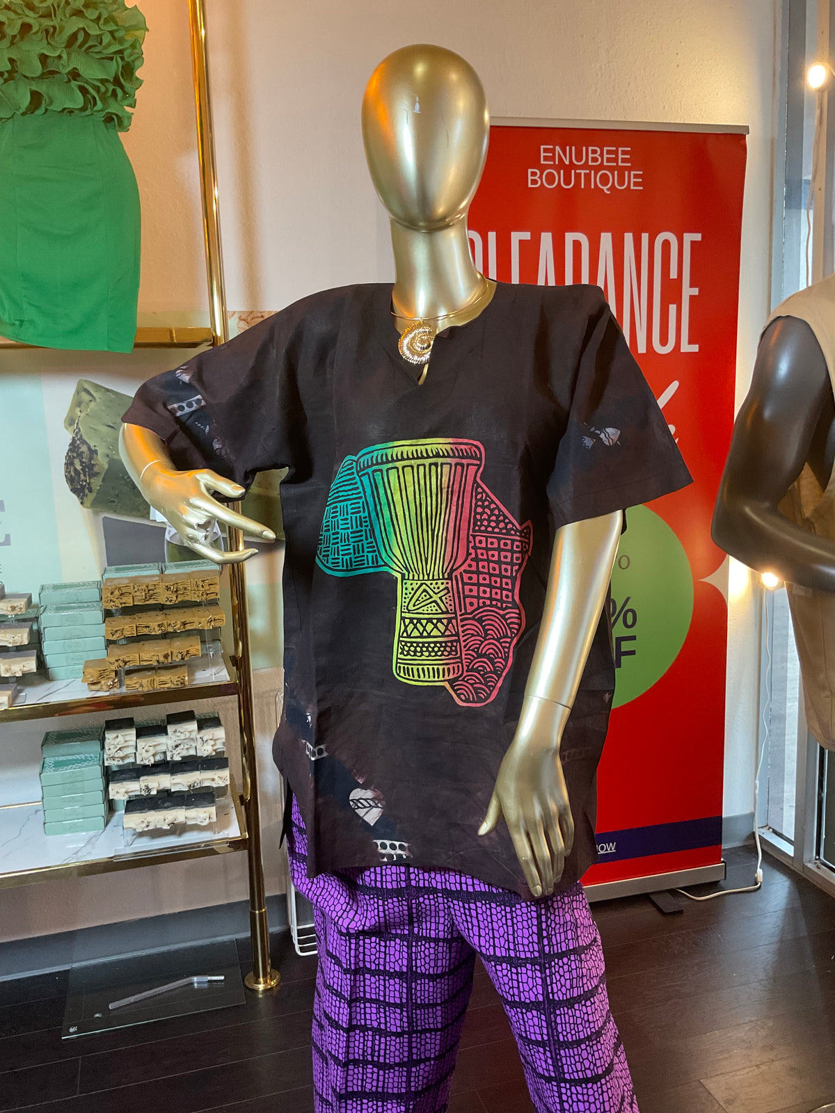 Casual African design paint top