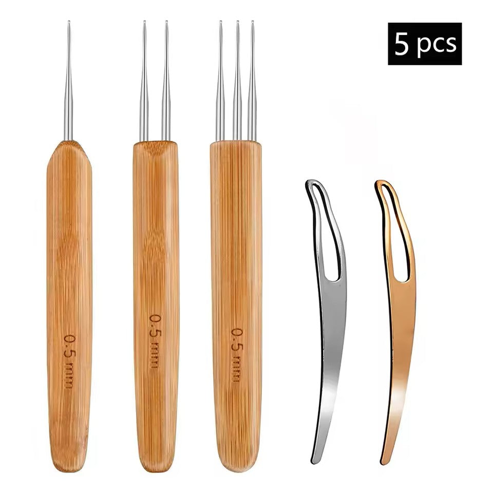 Crochet Hook Tool Kit Braid Hair Dreadlocks 3 or 5 PCS Dreadlock or Braid Needle Weaving Crochet DIY Hair Weaving Tool Braid Craft Knit