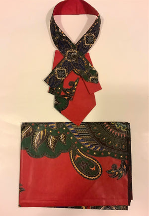 Head Scarf and Collar set in African Waxprint