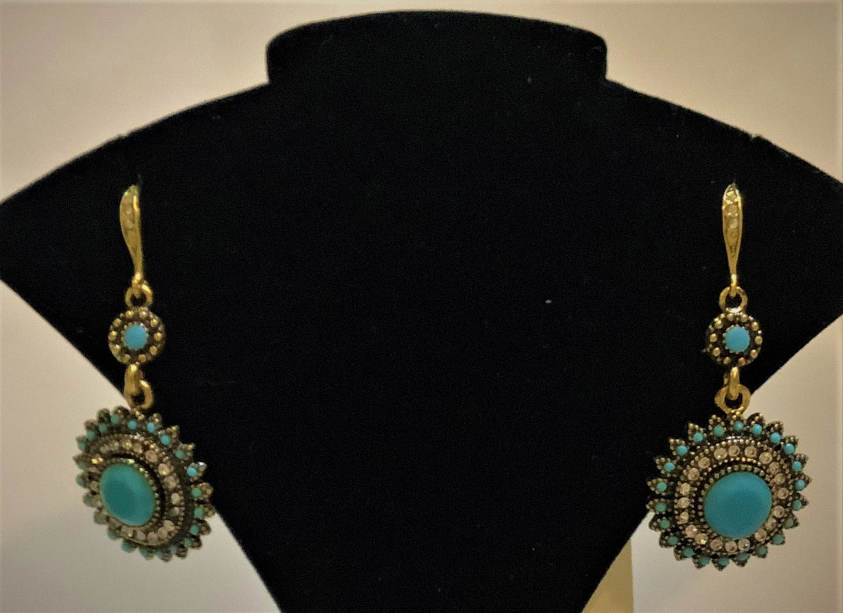 Pendientes colgantes bohemios con hermosas piedras