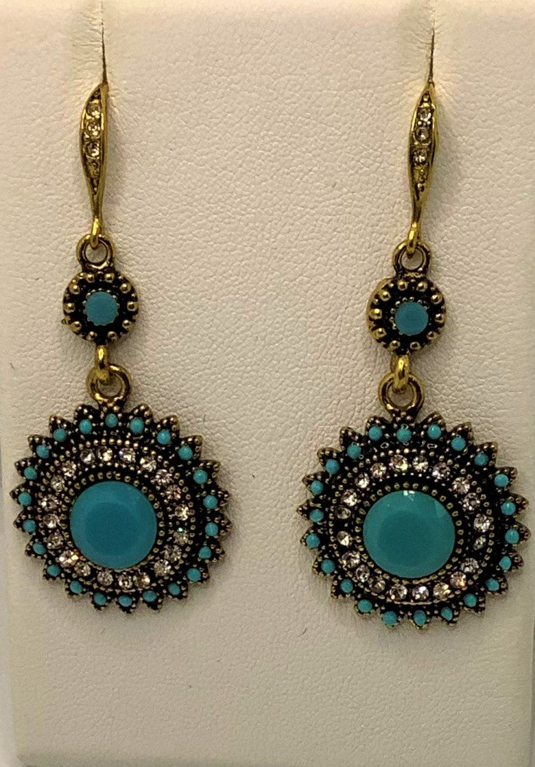 Pendientes colgantes bohemios con hermosas piedras