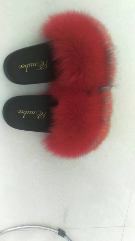 100% Fox Fur Slippers 2 Tone colors! Red/Brown