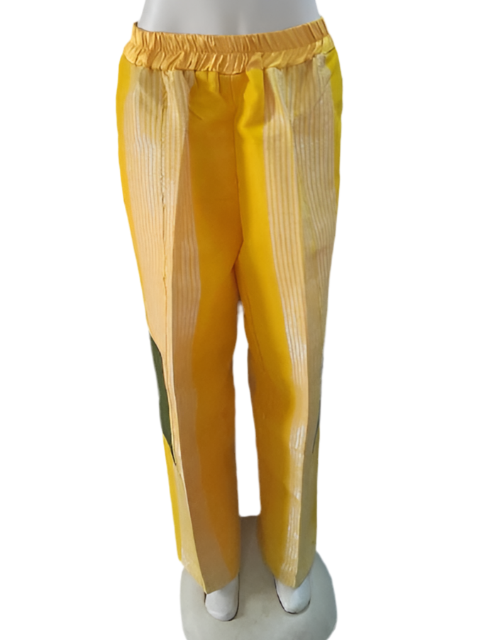 African Style Yellow Aso Oke Patchwork Trousers
