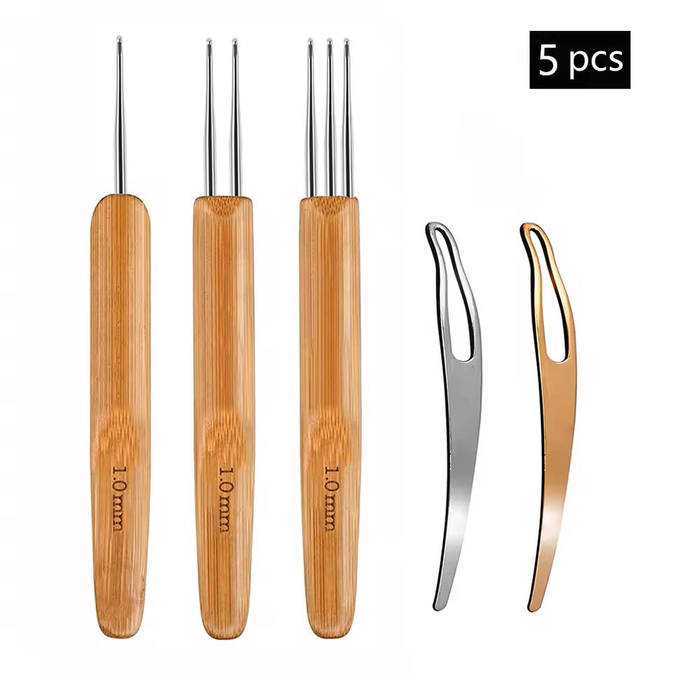 Crochet Hook Tool Kit Braid Hair Dreadlocks 3 or 5 PCS Dreadlock or Braid Needle Weaving Crochet DIY Hair Weaving Tool Braid Craft Knit