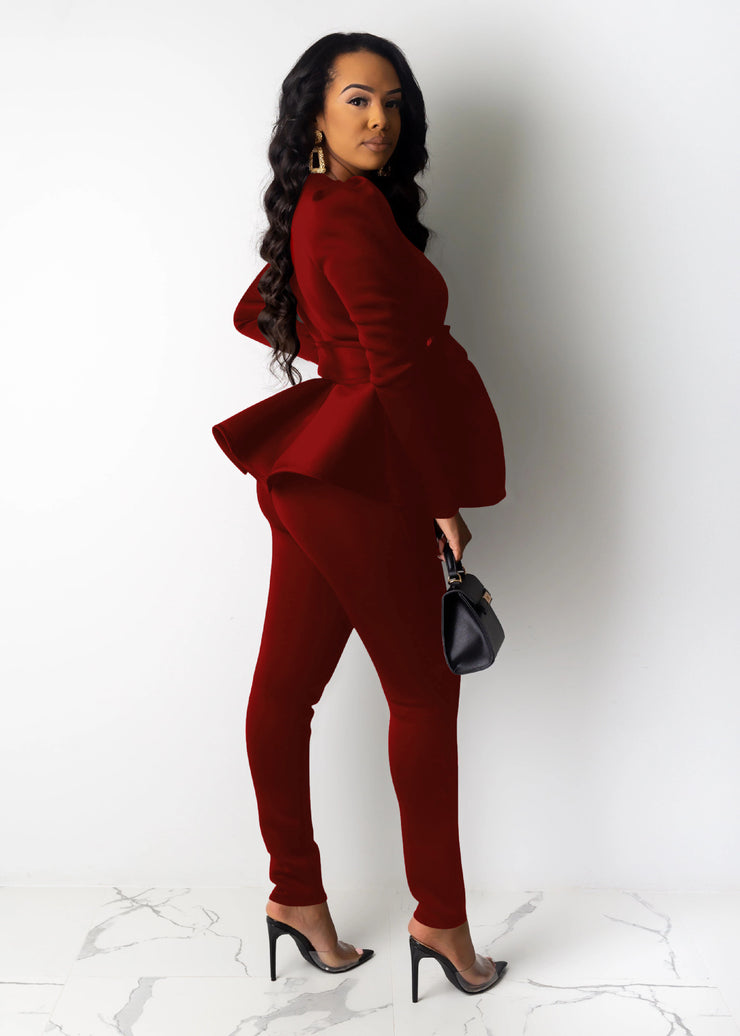 Sexy Women Two-piece Pant set with front Bowtie