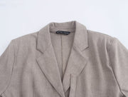 Women Autumn Office Suit Separate Belted Blazer