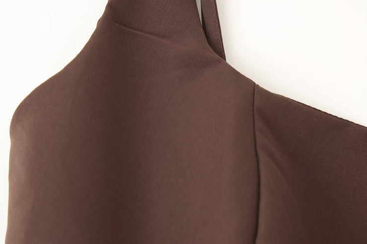Cute Brown Baby Doll top  with fitted Bodice for Women