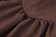 Cute Brown Baby Doll top  with fitted Bodice for Women