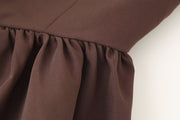 Cute Brown Baby Doll top  with fitted Bodice for Women