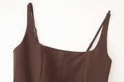 Cute Brown Baby Doll top  with fitted Bodice for Women