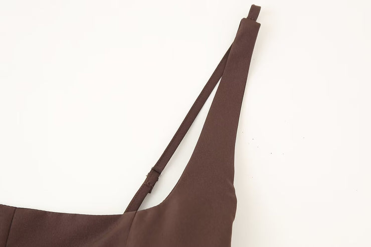 Cute Brown Baby Doll top  with fitted Bodice for Women