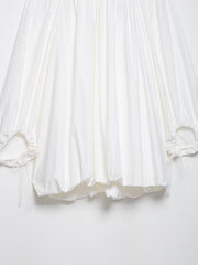 Mini Balloon White Fluffy Off Shoulder dress with open back