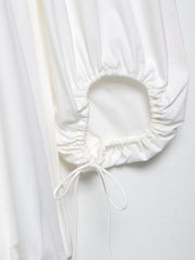 Mini Balloon White Fluffy Off Shoulder dress with open back