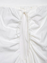 Mini Balloon White Fluffy Off Shoulder dress with open back