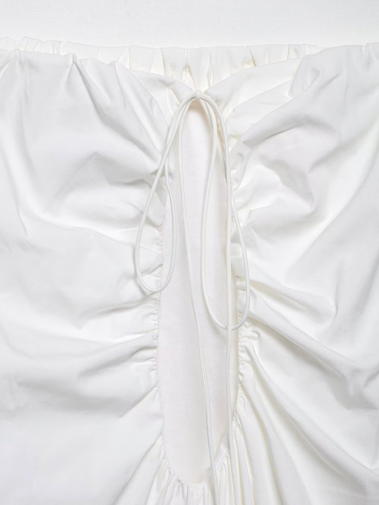 Mini Balloon White Fluffy Off Shoulder dress with open back