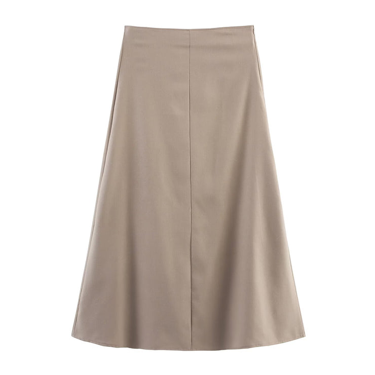 Ladies Linen Twisted Collar Vest Top and Skirt Set