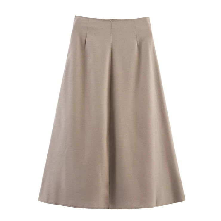 Ladies Linen Twisted Collar Vest Top and Skirt Set