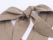 Ladies Linen Twisted Collar Vest Top and Skirt Set
