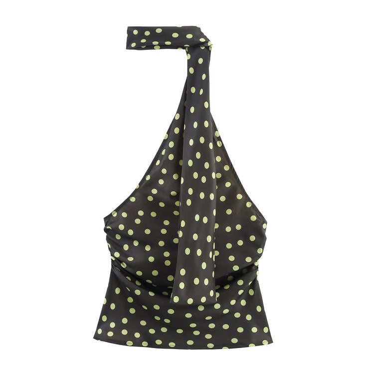Women Halter Polka Dot Design Baby doll Top
