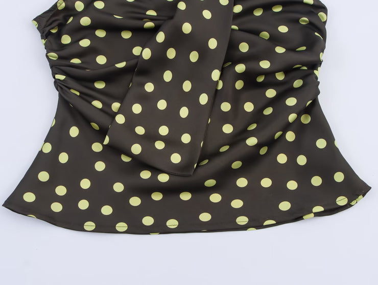 Women Halter Polka Dot Design Baby doll Top