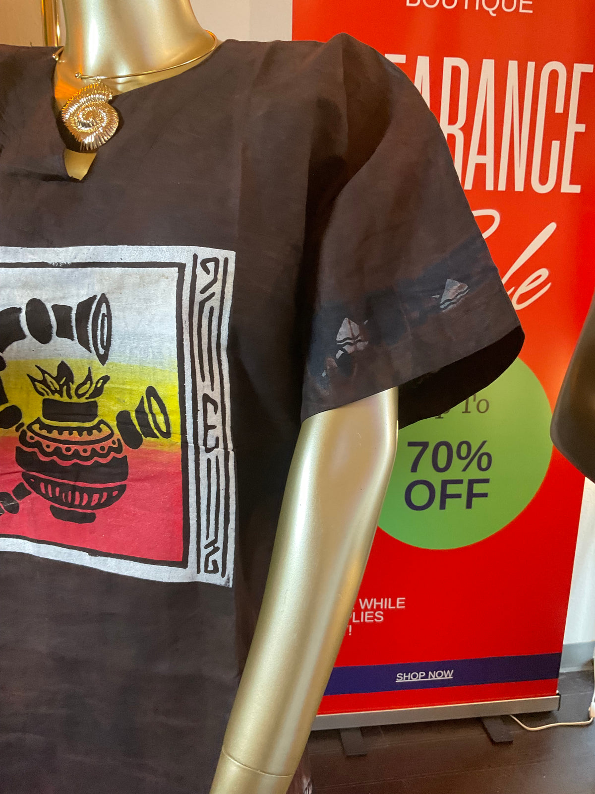 V-neck paint design top African style