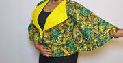 Yellow bedazzled blazer