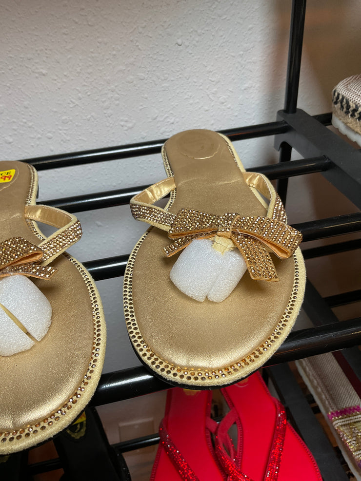 GOLD embelished slippers