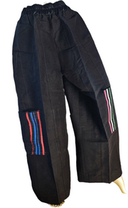 Afro Heritage Striped Patch Pants in Aso Oke fabric