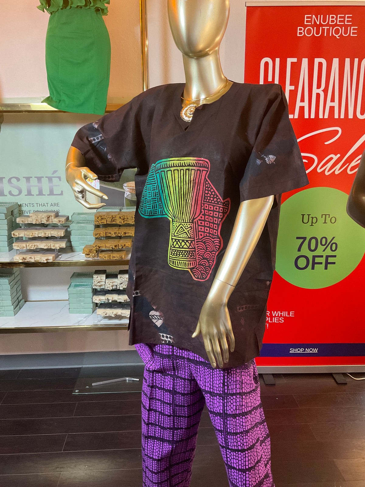 Casual African design paint top