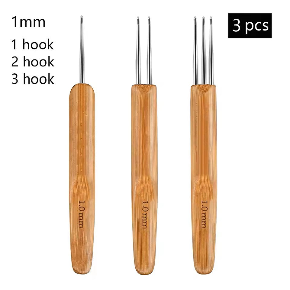 Crochet Hook Tool Kit Braid Hair Dreadlocks 3 or 5 PCS Dreadlock or Braid Needle Weaving Crochet DIY Hair Weaving Tool Braid Craft Knit