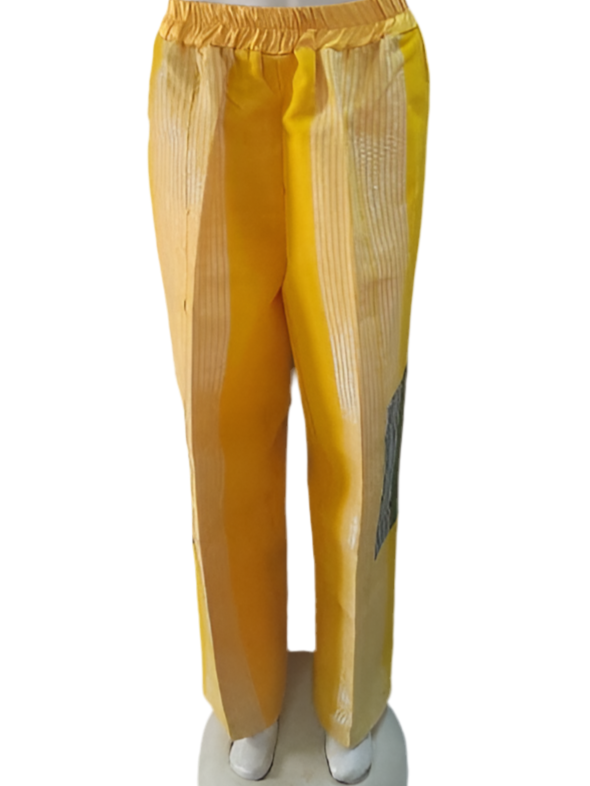 African Style Pants Aso Oke (hand woven fabric) Patchwork Trousers