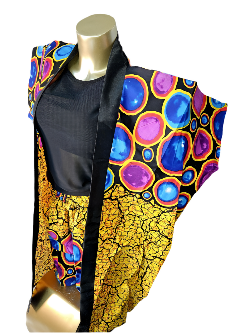 Ankara Kimono Shorts Set