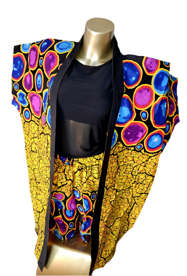 Ankara Kimono Shorts Set