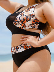 Plus Size Sexy Floral Print Bikini Swimsuit Women Bathing Suits Swimwear