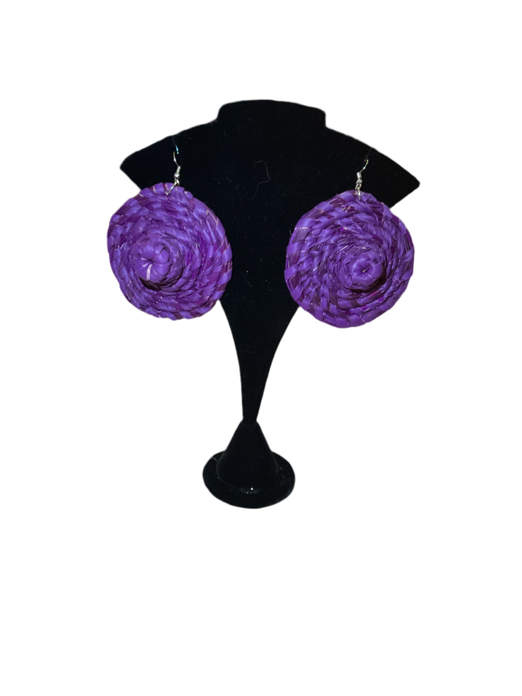 Purple hand crafted earrings