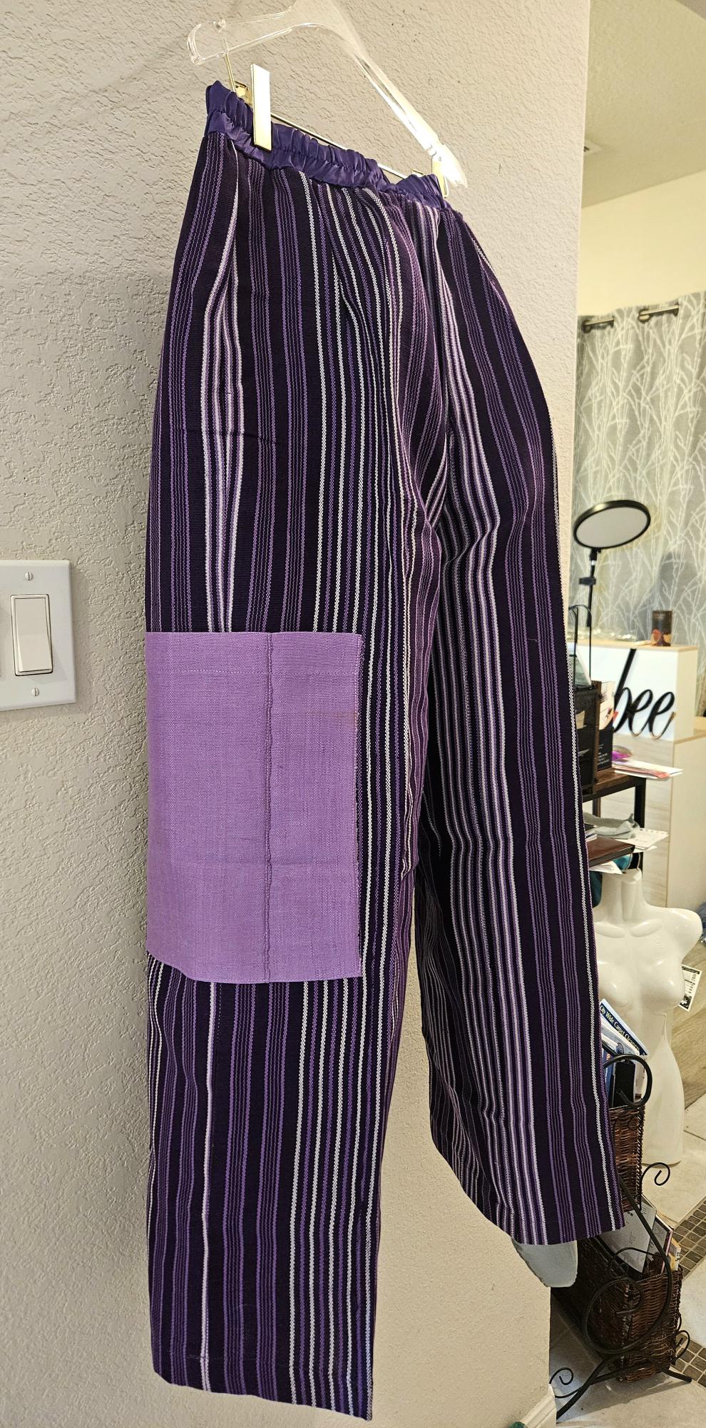 African Style Pants Aso Oke (hand woven fabric) Patchwork Trousers