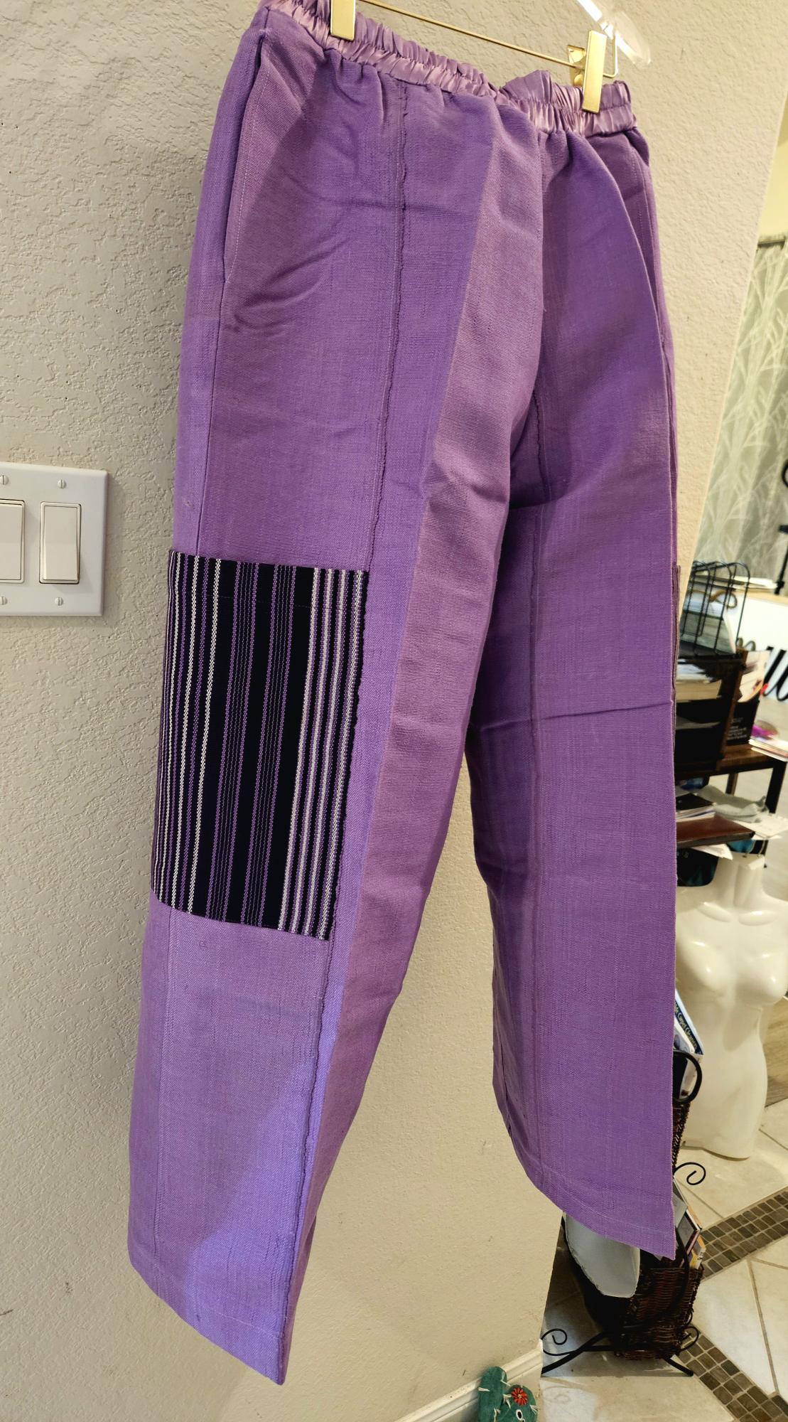 African Style Pants Aso Oke (hand woven fabric) Patchwork Trousers