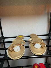 GOLD embelished slippers