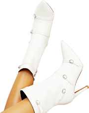 Classy High Heels Women Autumn Winter Niche Design Belt Buckle Pointed Stiletto Heel Ankle Boots Women