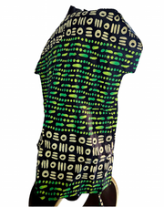 Green Vibes Ankara Shorts set with Kimono