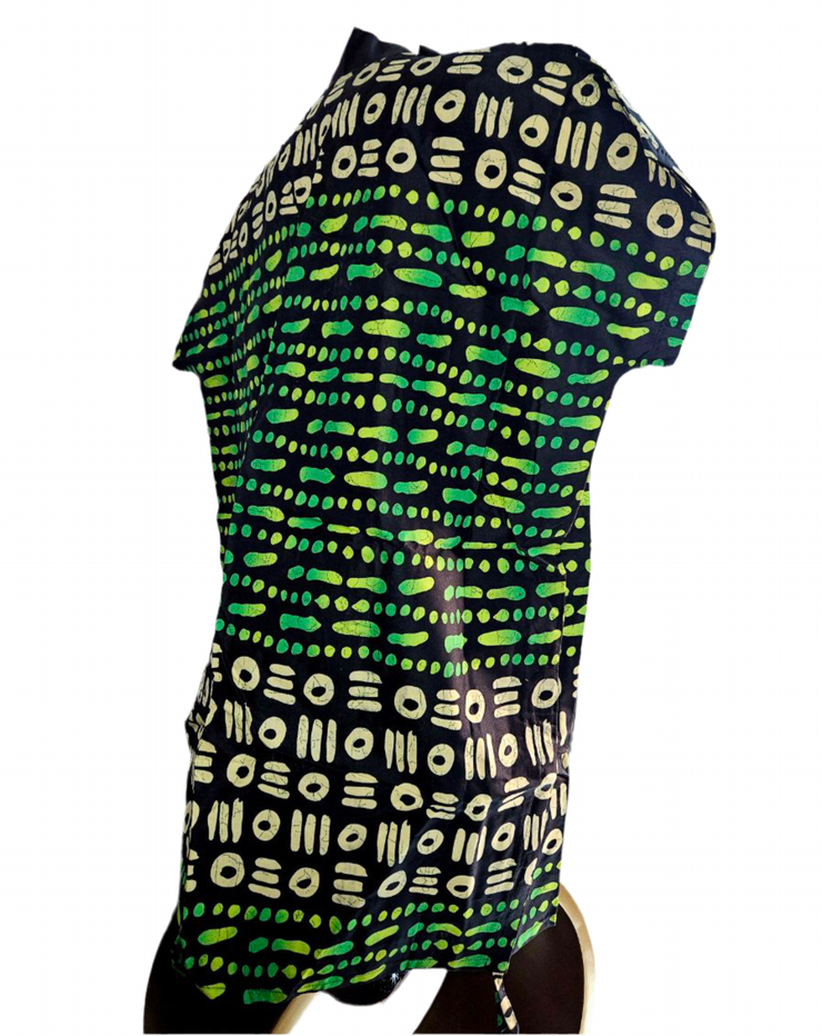 Green Vibes Ankara Shorts set with Kimono