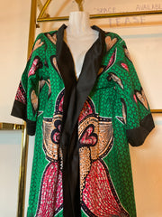 African heart print kimono