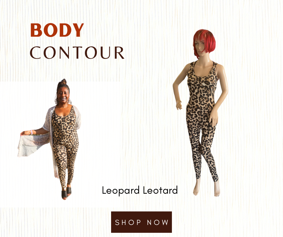 Body Contour: Leopard patterned Leotard for Women