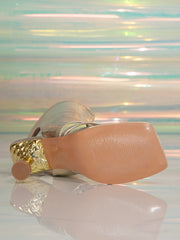 Golden High Heel Sandal Boots for Women Slipper Style