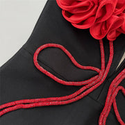 Strapless Floral Beaded Tube Party Cocktail Elegant Maxi Dress