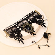 retro palace gothic lolita dark lace bracelet