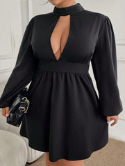 Plus Size Women Sexy Intellectual Dress Autumn Winter Half Turtleneck Elegant Dress
