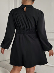 Plus Size Women Sexy Intellectual Dress Autumn Winter Half Turtleneck Elegant Dress