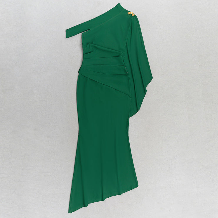 Elegant Off-Shoulder Ribbed Long Slim Fit Dress for Women